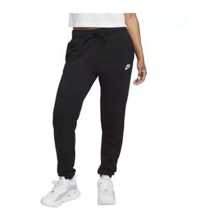 Nike Black Women's Fleece Joggers with White Swoosh